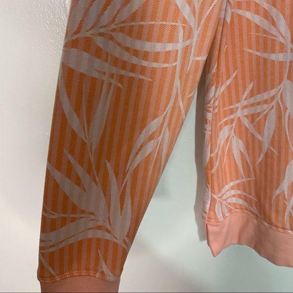 Lands’ End Serious Sweats Tunic Length Peach Palm Print - Picture 6 of 8